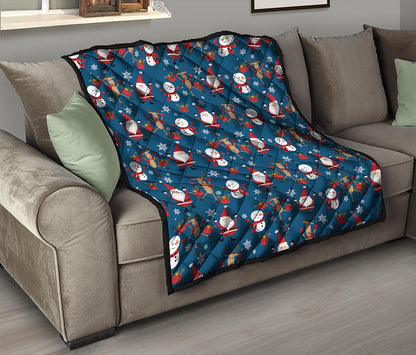 Happy Santa Claus Pattern Print Quilt