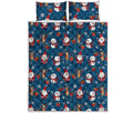 Happy Santa Claus Pattern Print Quilt Bed Set