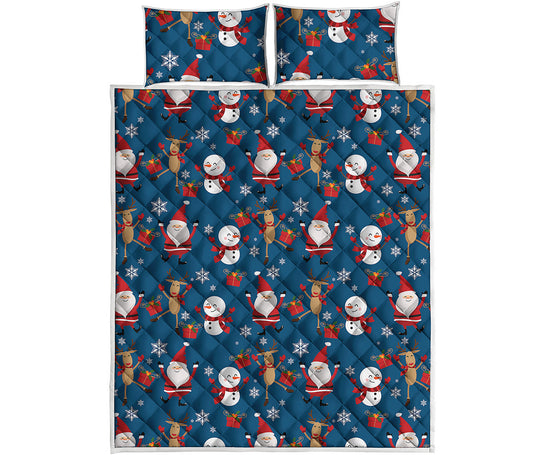 Happy Santa Claus Pattern Print Quilt Bed Set
