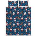 Happy Santa Claus Pattern Print Quilt Bed Set