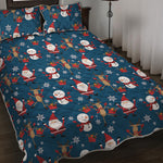 Happy Santa Claus Pattern Print Quilt Bed Set
