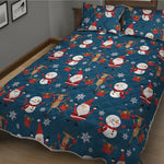 Happy Santa Claus Pattern Print Quilt Bed Set