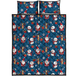 Happy Santa Claus Pattern Print Quilt Bed Set