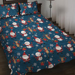 Happy Santa Claus Pattern Print Quilt Bed Set
