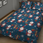 Happy Santa Claus Pattern Print Quilt Bed Set