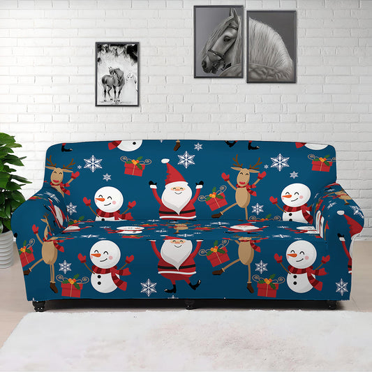 Happy Santa Claus Pattern Print Sofa Cover