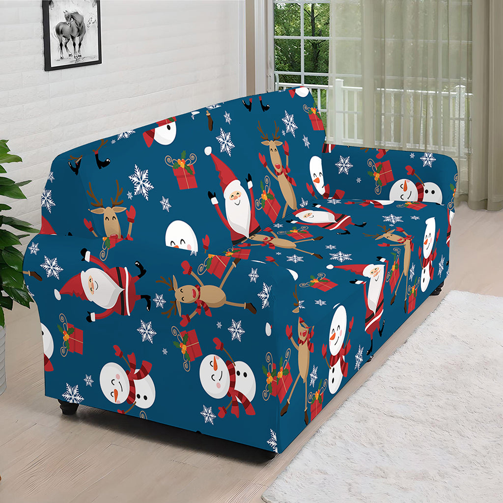 Happy Santa Claus Pattern Print Sofa Cover