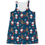 Happy Santa Claus Pattern Print Women's Racerback Tank Top