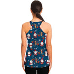 Happy Santa Claus Pattern Print Women's Racerback Tank Top