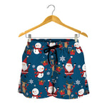 Happy Santa Claus Pattern Print Women's Shorts