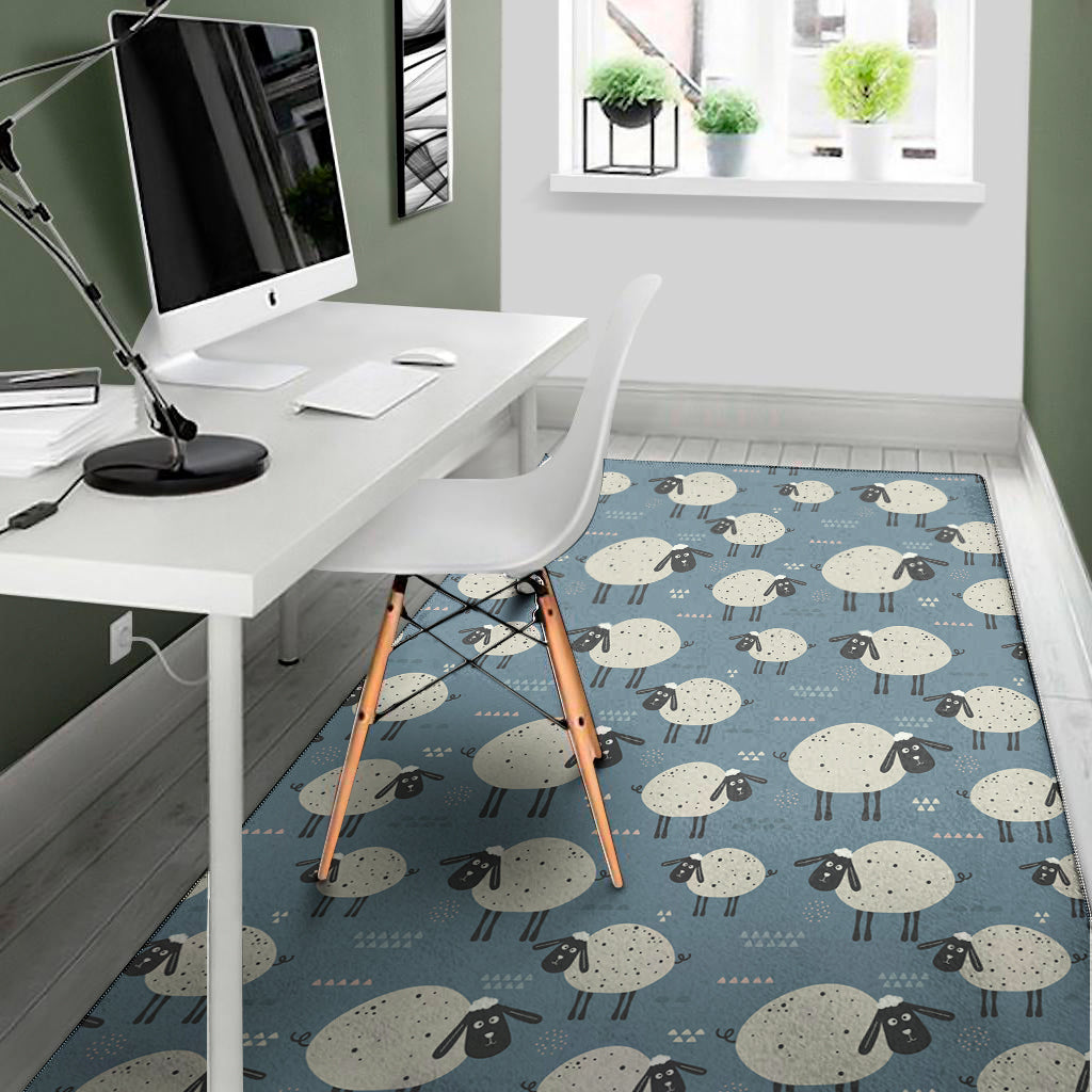 Happy Sheep Pattern Print Area Rug