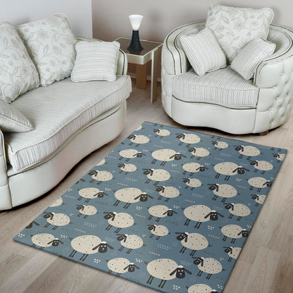 Happy Sheep Pattern Print Area Rug