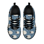 Happy Sheep Pattern Print Black Sneakers