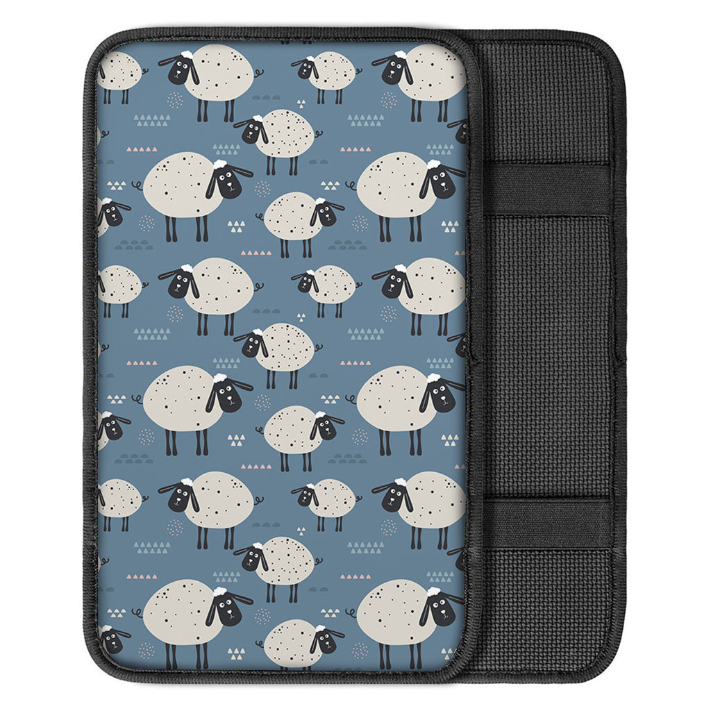 Happy Sheep Pattern Print Car Center Console Cover