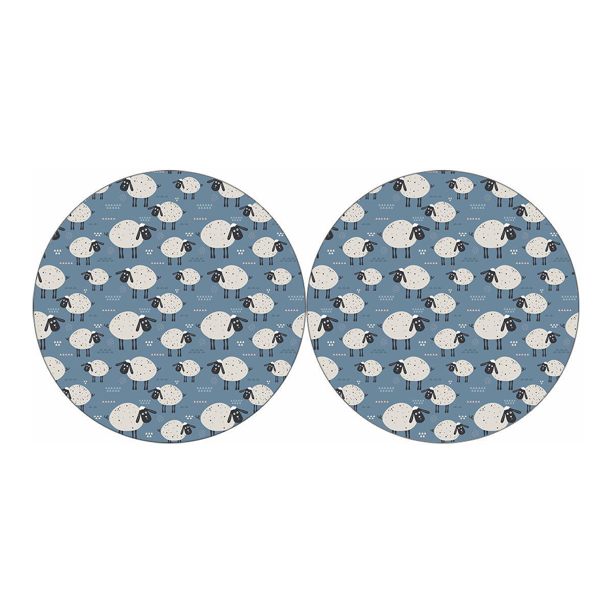Happy Sheep Pattern Print Car Coasters