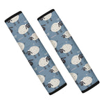 Happy Sheep Pattern Print Car Seat Belt Covers