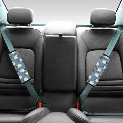 Happy Sheep Pattern Print Car Seat Belt Covers