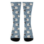 Happy Sheep Pattern Print Crew Socks