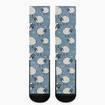 Happy Sheep Pattern Print Crew Socks