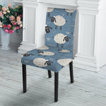 Happy Sheep Pattern Print Dining Chair Slipcover