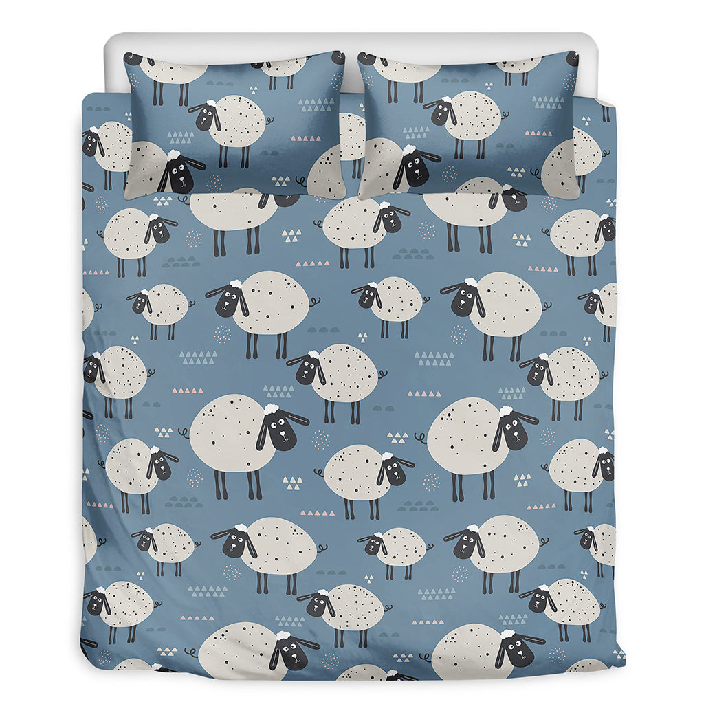 Happy Sheep Pattern Print Duvet Cover Bedding Set