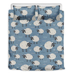 Happy Sheep Pattern Print Duvet Cover Bedding Set