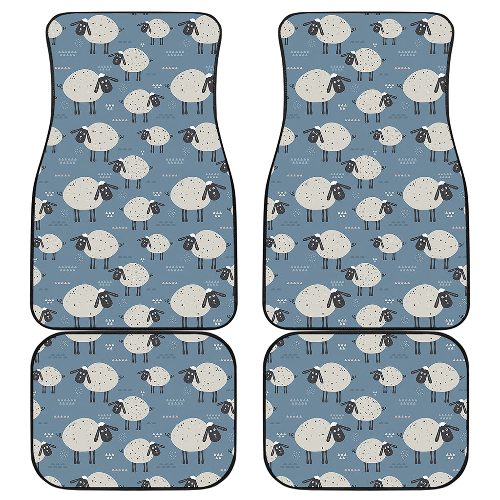 Happy Sheep Pattern Print Front and Back Car Floor Mats