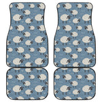 Happy Sheep Pattern Print Front and Back Car Floor Mats