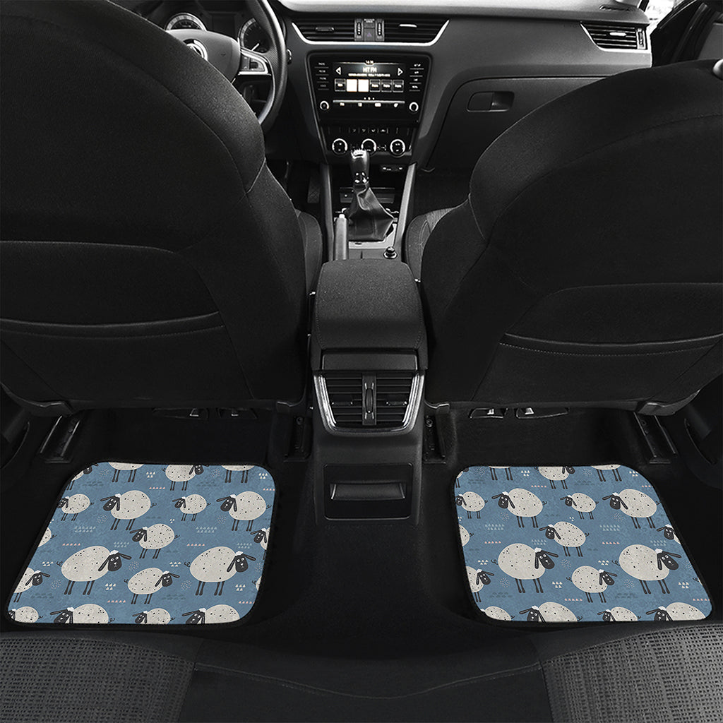 Happy Sheep Pattern Print Front and Back Car Floor Mats