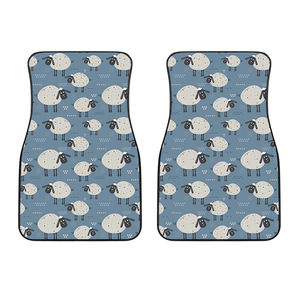Happy Sheep Pattern Print Front Car Floor Mats