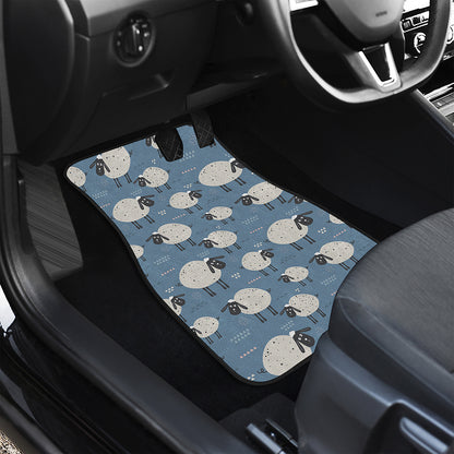 Happy Sheep Pattern Print Front Car Floor Mats