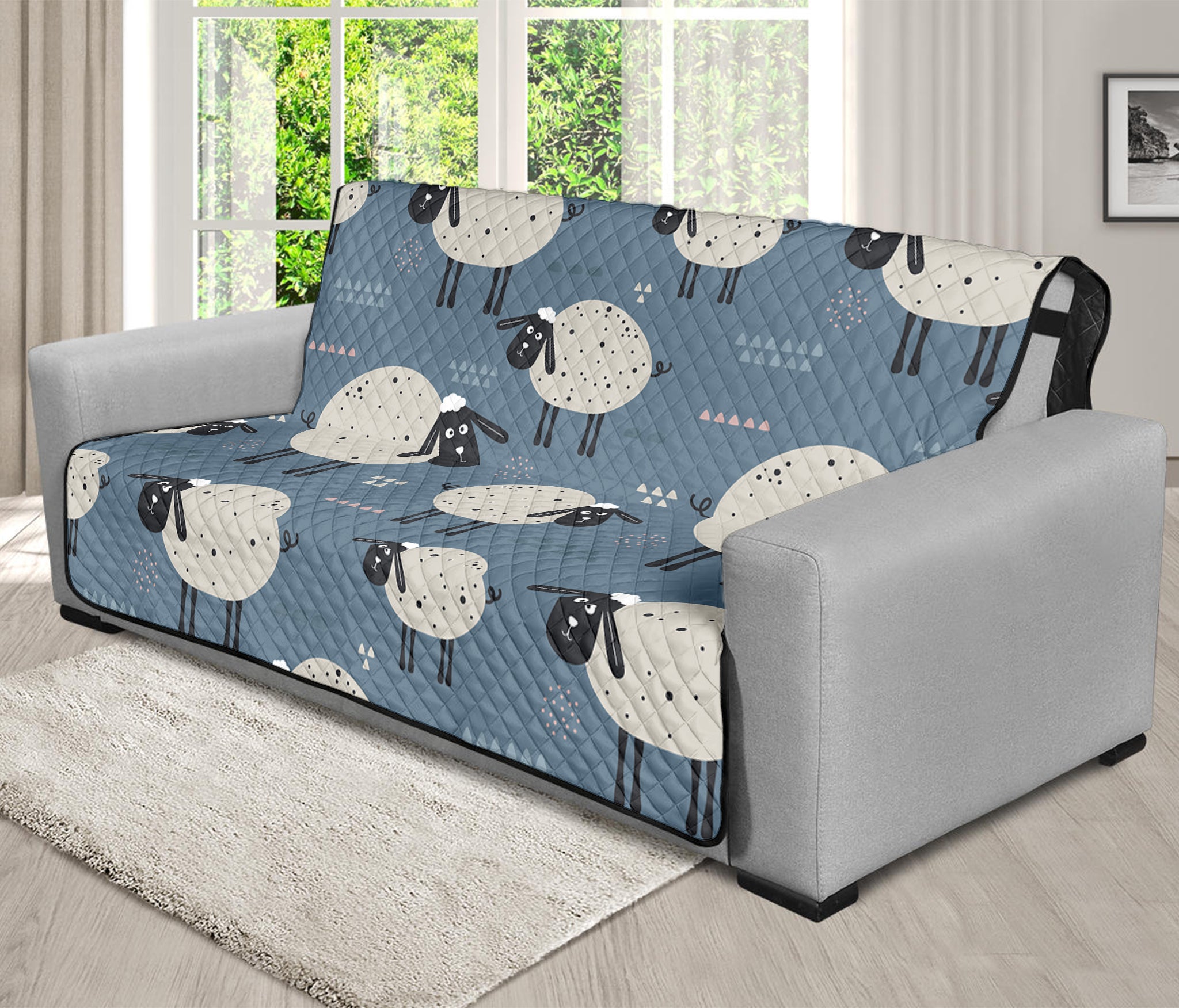 Happy Sheep Pattern Print Futon Protector