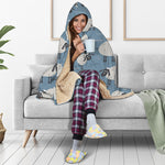Happy Sheep Pattern Print Hooded Blanket