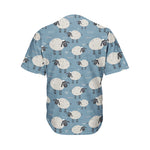 Happy Sheep Pattern Print Men's Baseball Jersey