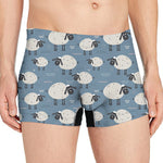 Happy Sheep Pattern Print Men's Boxer Briefs
