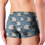 Happy Sheep Pattern Print Men's Boxer Briefs