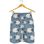 Happy Sheep Pattern Print Men's Shorts