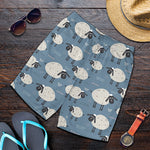 Happy Sheep Pattern Print Men's Shorts