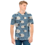 Happy Sheep Pattern Print Men's T-Shirt
