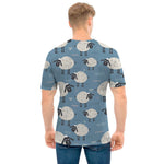 Happy Sheep Pattern Print Men's T-Shirt