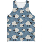 Happy Sheep Pattern Print Men's Tank Top