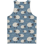 Happy Sheep Pattern Print Men's Tank Top