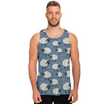 Happy Sheep Pattern Print Men's Tank Top