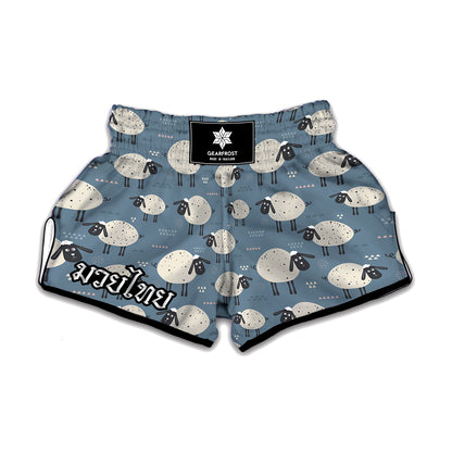 Happy Sheep Pattern Print Muay Thai Boxing Shorts