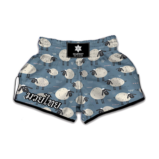Happy Sheep Pattern Print Muay Thai Boxing Shorts