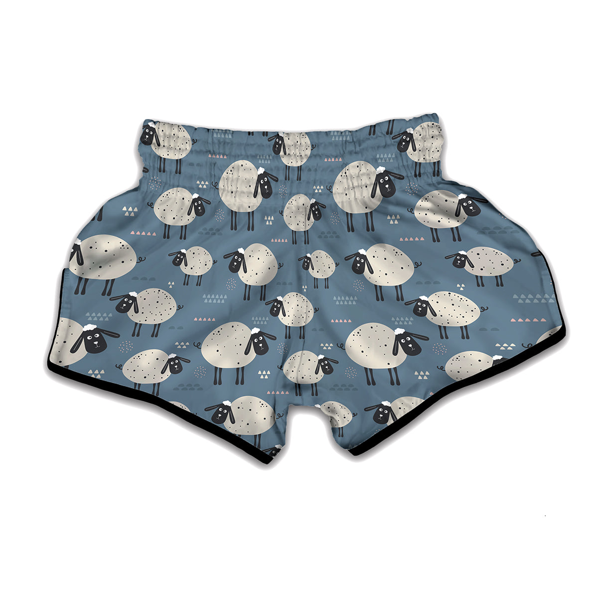 Happy Sheep Pattern Print Muay Thai Boxing Shorts