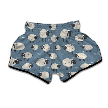 Happy Sheep Pattern Print Muay Thai Boxing Shorts