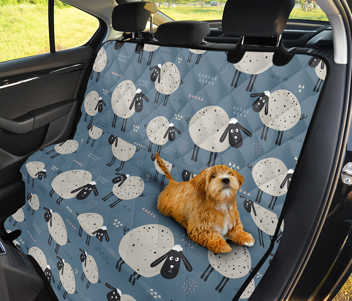 Happy Sheep Pattern Print Pet Car Back Seat Cover