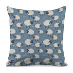 Happy Sheep Pattern Print Pillow Cover