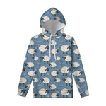 Happy Sheep Pattern Print Pullover Hoodie